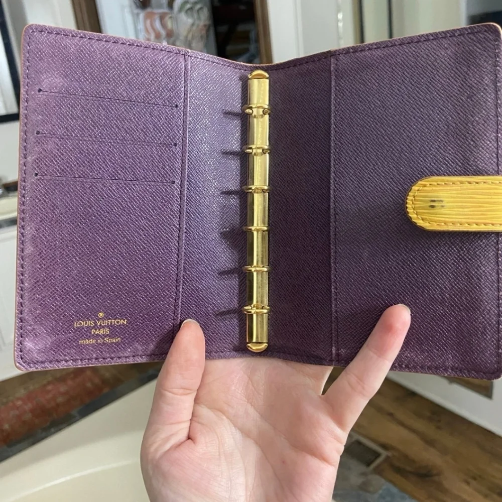 Louis Vuitton Preloved Yellow Leather Agenda  Was Mine Dust Cover Code